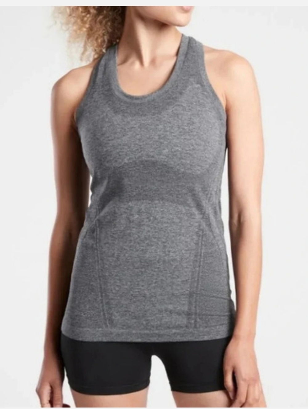 NWOT- Athleta Momentum Seamless Racerback Tank Heathered Grey Size XS